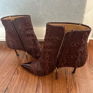 Tory Burch Brown Leather Ankle Boots